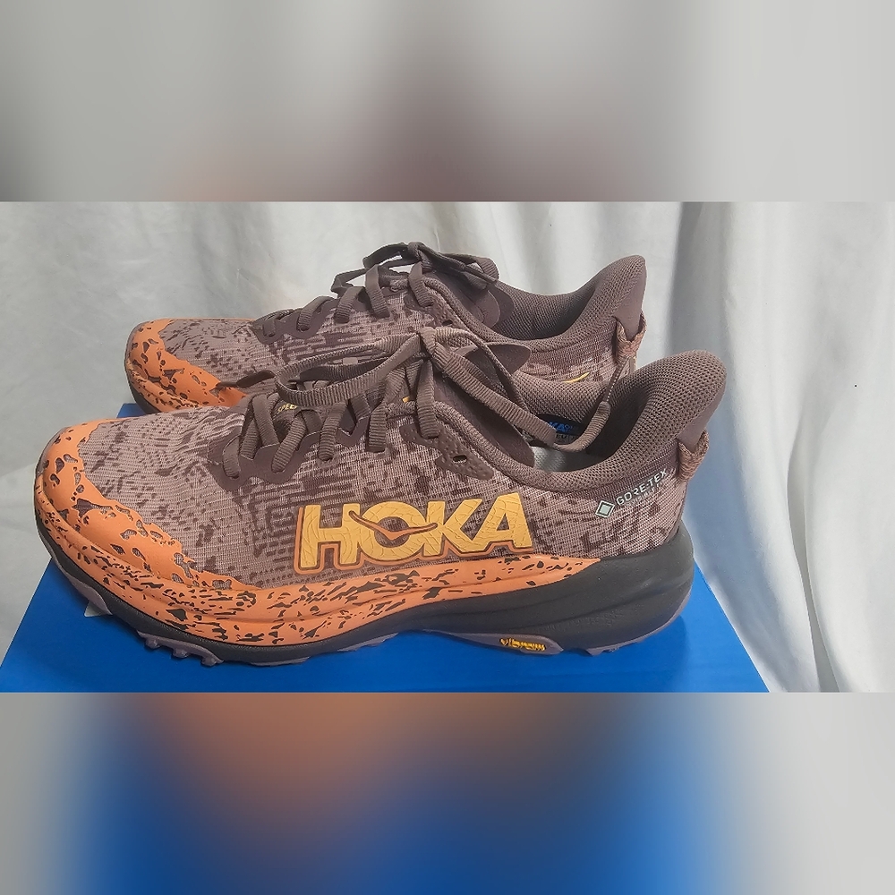 HOKA One Speedgoat 6 GTX Shoes Smoky Quartz 1155151-SZQ Women SZ 7 New With Box - Picture 3 of 7